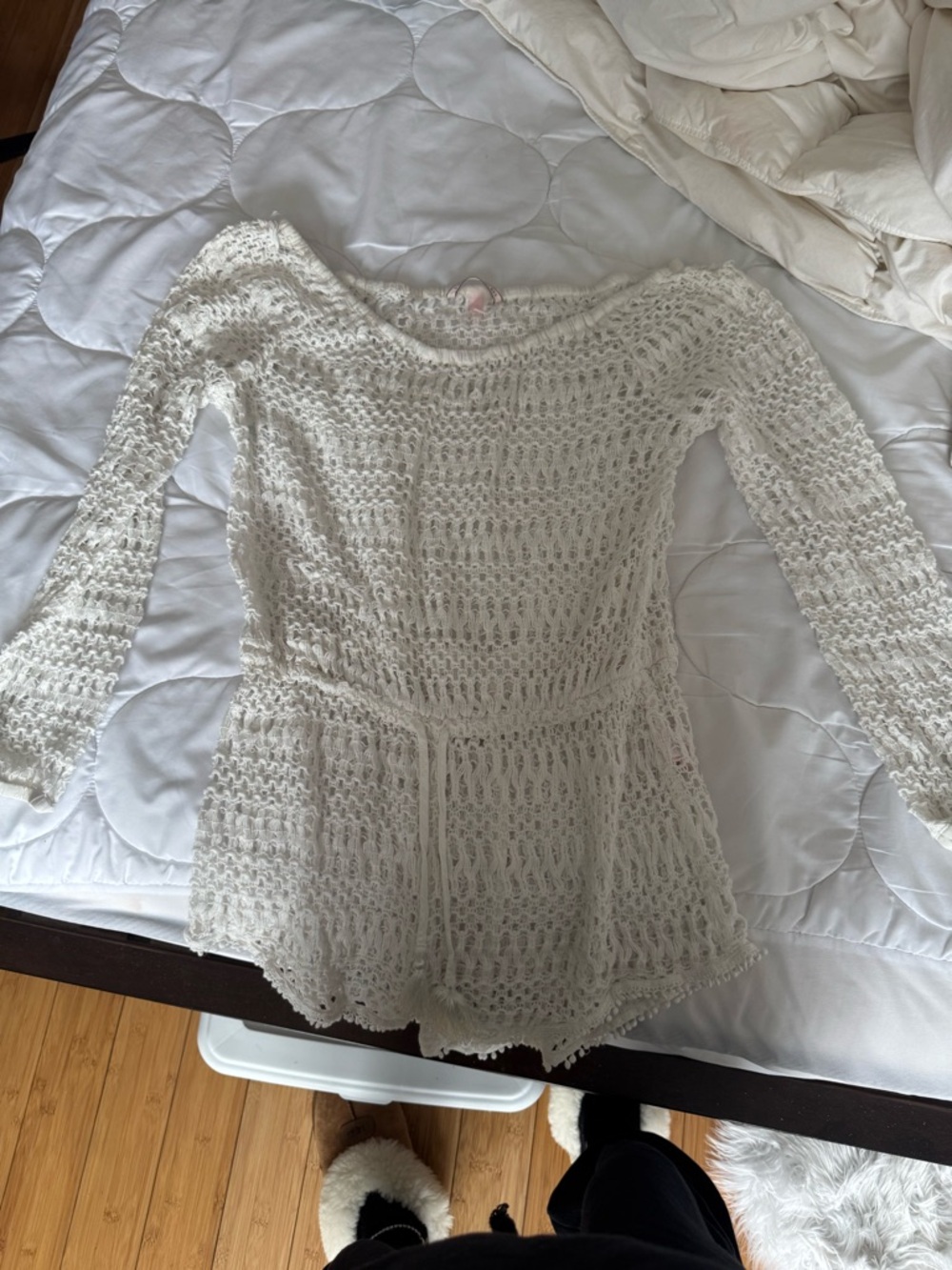 Victoria's Secret Cream Crochet Swim Coverup